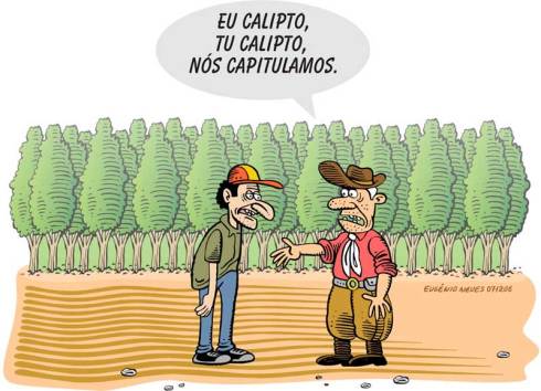 Infelizmente não encontramos fotos de pequenas agricultoras rurais do Pampa. Sendo assim, ilustramos com o humor do Eugenio Neves